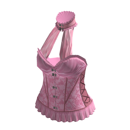 Floral Choker Halter Corset Top (Pink)