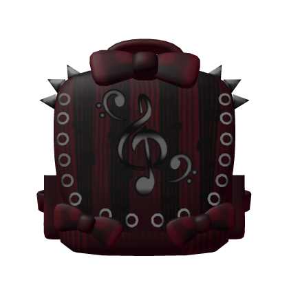 cute dark red emo spikey musical bag Roblox item