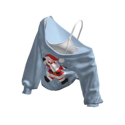 Santa Cozy Baggy Christmas Sweater Blue V2