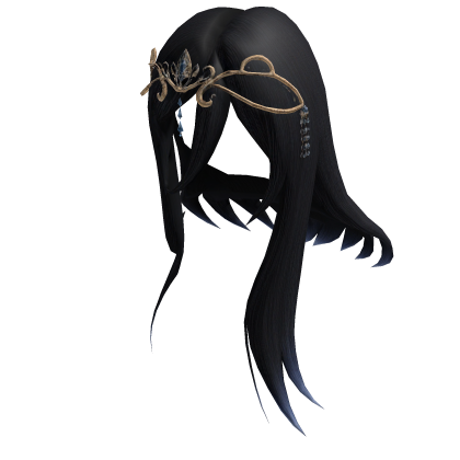 Anime Black Flow Long Hair Roblox item