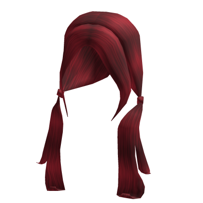 Long Cutesy Low Pigtails Red 