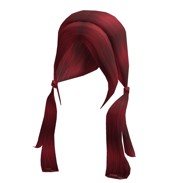 Long Cutesy Low Pigtails Red 