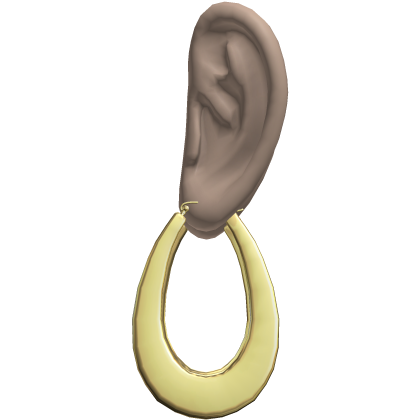 Golden 2000s Teardrop Earrings Ears