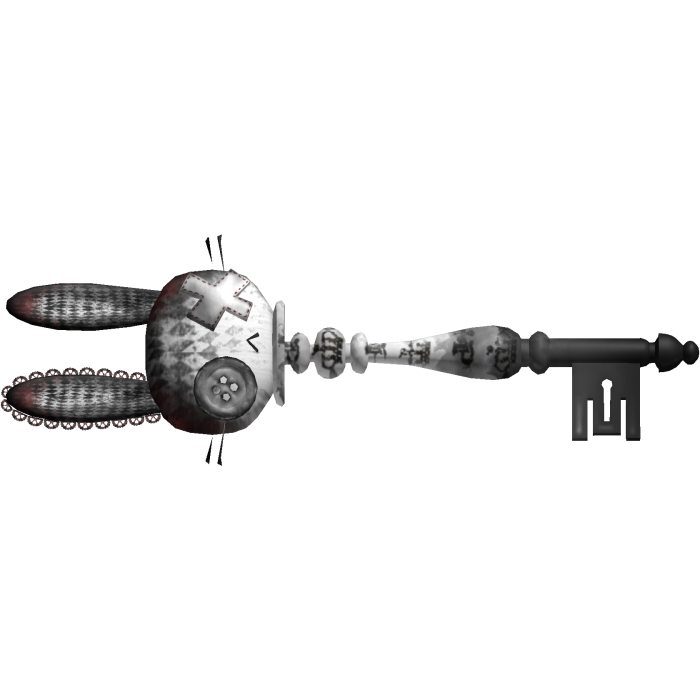 🖤 gothic emo skeleton bunny key in white