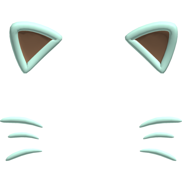 Cute Kawaii Cat Ears in Mint