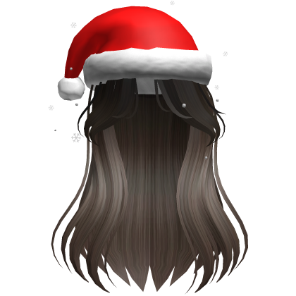 Y2K Christmas Girl Hair Santa Hat Brown Roblox item