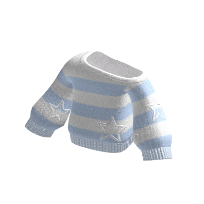 🍀Off Shoulder Y2K Stripe Sweatshirt (Blue)