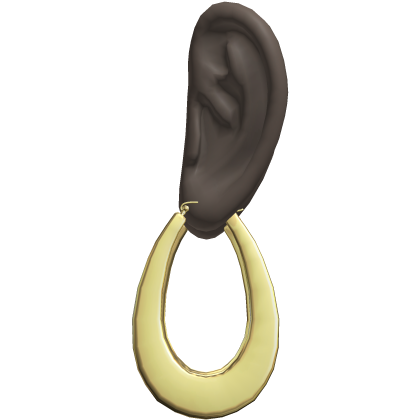 Gold 2000s Teardrop Earrings Ears