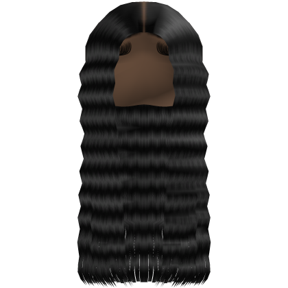 Long Crimped Wavy Middle Part [Black] Roblox item