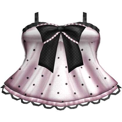 gothic emo pink ruffle polka dot lace dress Roblox item