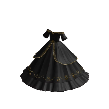 Black & gold Elegant princess gown | Roblox Item - Rolimon's