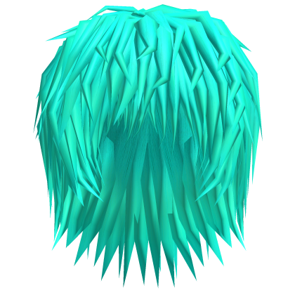 realistic spikey messy emo neon cyan hair