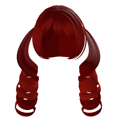cute kawaii red adorable short curly pigtails  Roblox item