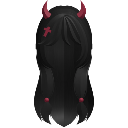 black devil horns pigtails hair