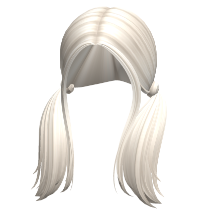 -',ৎ Straight Shaggy Preppy Pigtails in Ash Blonde