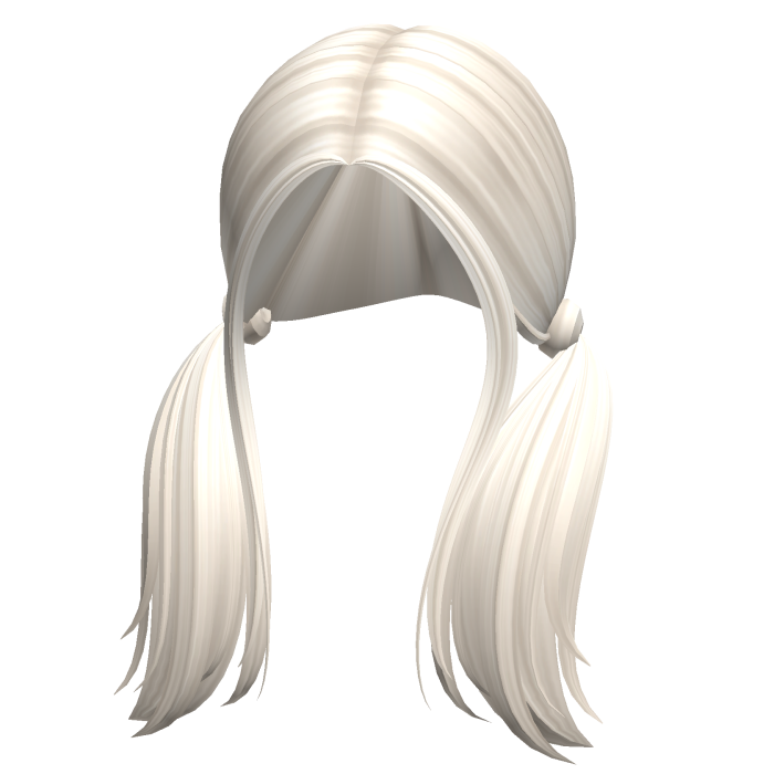 -',ৎ Straight Shaggy Preppy Pigtails in Ash Blonde