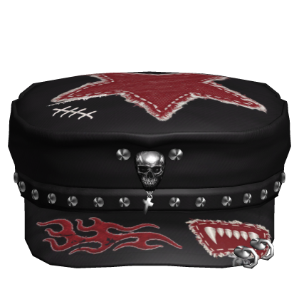 Black&Red Skull Punk Grunge Cap Roblox item