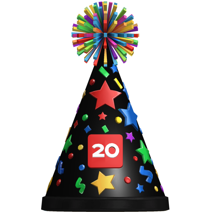 Black Confetti Vicennial Party Hat Recolor (Addon)