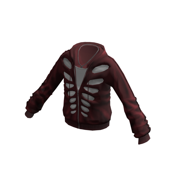 Rib Cutout Zip Hoodie (Red)