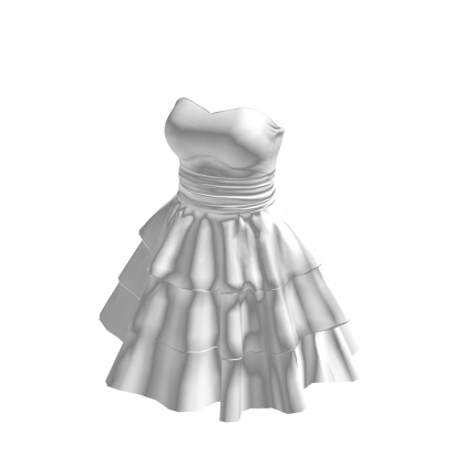 ♾️ White Strapless Ruffle Layer Dress thumbnail