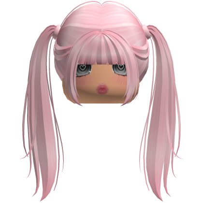 Pink Long Pigtails w/ Bangs Roblox item
