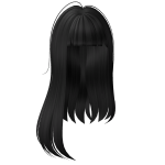 Black Messy Hime Cut