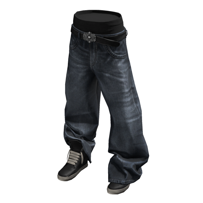 Dark Sagging Jeans w/ Sneakers
