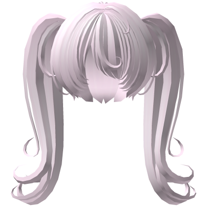 curly long overgrown pigtails in pastel pink Roblox item
