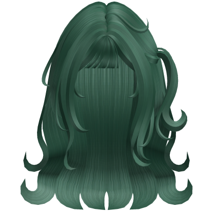 Cute Long Wavy Hair w/ Flipped Ends (Green)