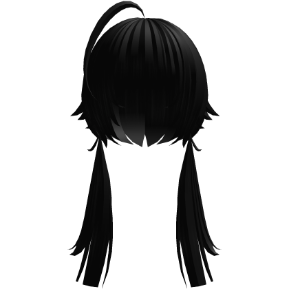 spiky moe emo pigtail with ahoge {black} ᗜ⩊ᗜ 