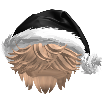 Messy Fluffy Blonde Hair a Santa Hat Y2k