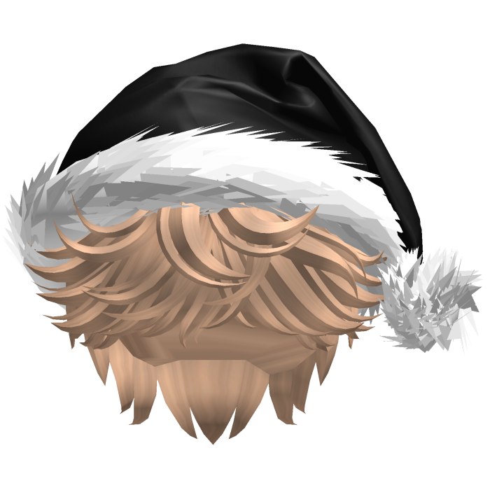 Messy Fluffy Blonde Hair a Santa Hat Y2k