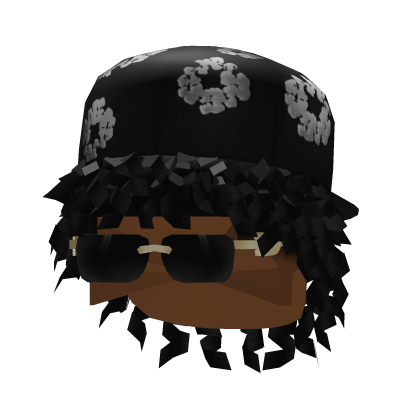 Messy Curly Afro w/ Backwards Denim Tears Fitted  Roblox item