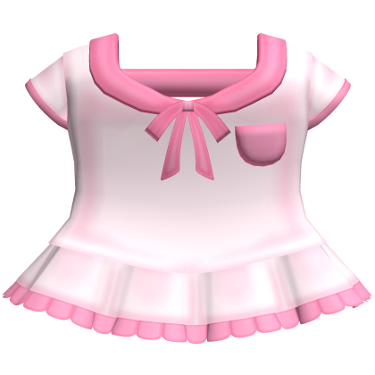 ♡ cute ruffled uniform dress in pink Roblox item