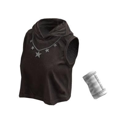 Sleeveless Stylish Hoodie (Brown White)