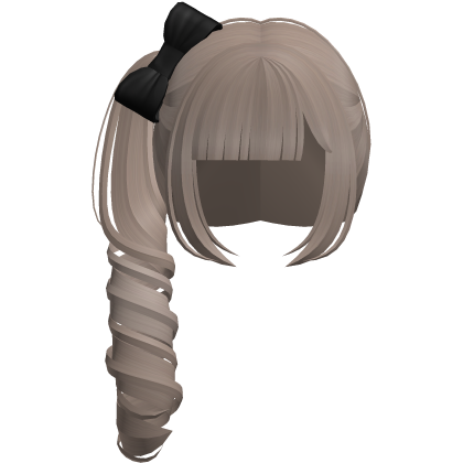 cute doll swirly side ponytail milk tea