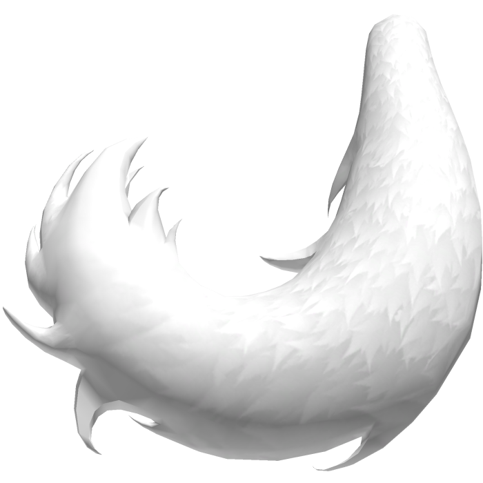 Long Fluffy Wolf Tail fur Dog | White