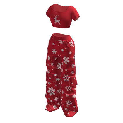 Christmas Cargo Pants & Crop Top