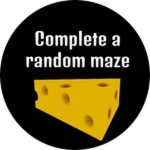 Complete a random maze. Roblox badge thumbnail