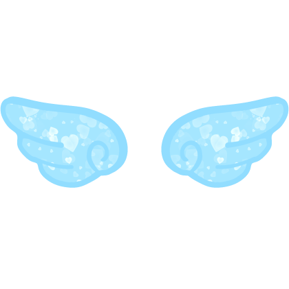 ♡ Cute Glowing Angel Chibi Wings in Blue Hearts Roblox item