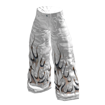 Y2K Pants Baggy Jeans White Chrome Voidsclub thumbnail