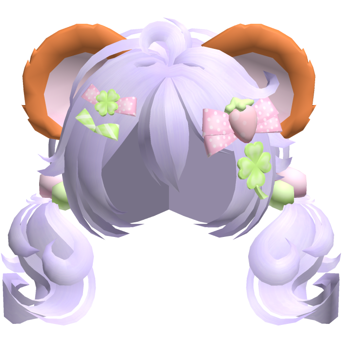 🍀 hamtaro hamster clover pigtails in purple
