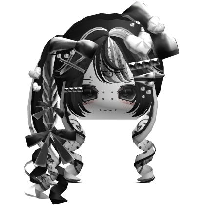 Vkei Scene Emo Moe Hair Combo Black White