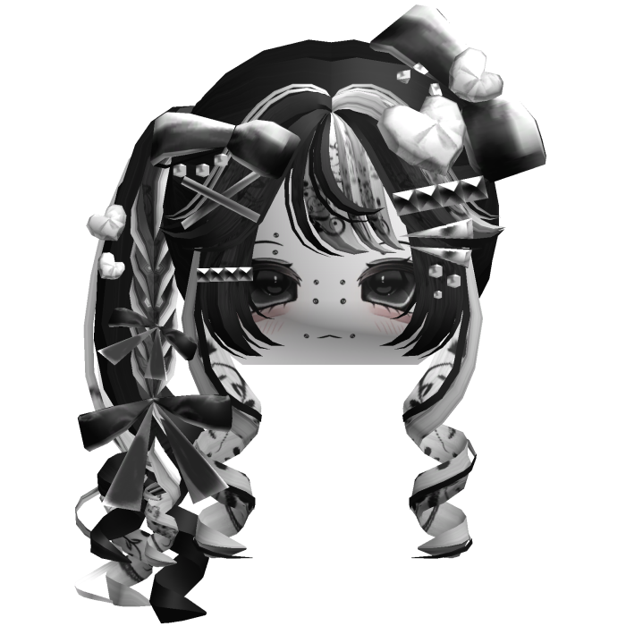 Vkei Scene Emo Moe Hair Combo Black White