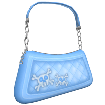 Y2K Baby Blue Skull Shoulder Bag