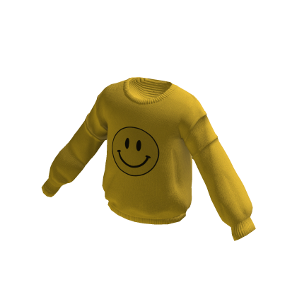 Aesthetic Y2K Smiley Face Sweater - Yellow thumbnail