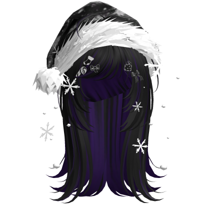 Cute Christmas Straight Hair (Black&Purple) Roblox item