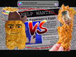 Chicken nugget vs chicken tender.