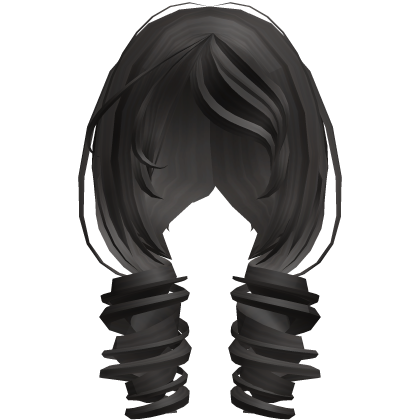 ꒰ ୨୧ ꒱ cute black front curly hair Roblox item