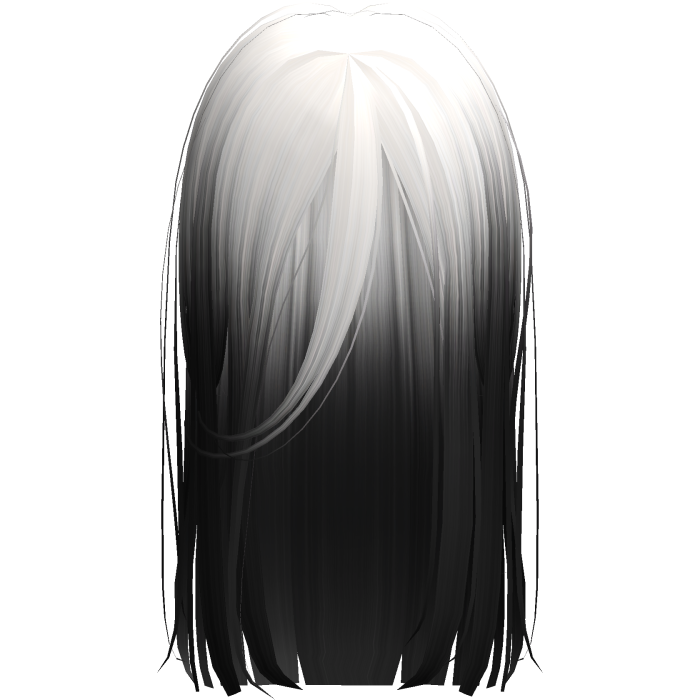 Long Messy Goth Horror Hair In White Black